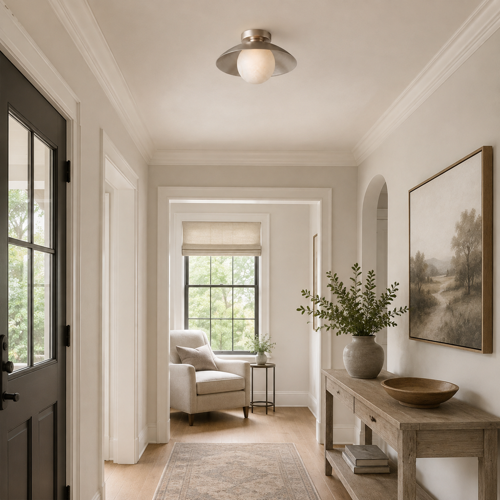 Delacroix Alabaster Flush Mount Ceiling Light
