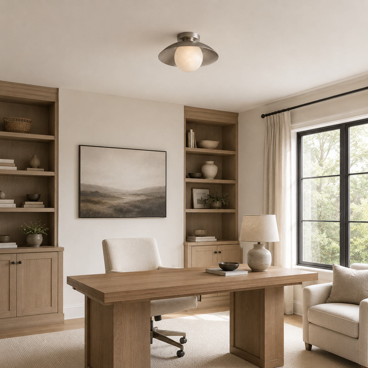 Delacroix Alabaster Flush Mount Ceiling Light