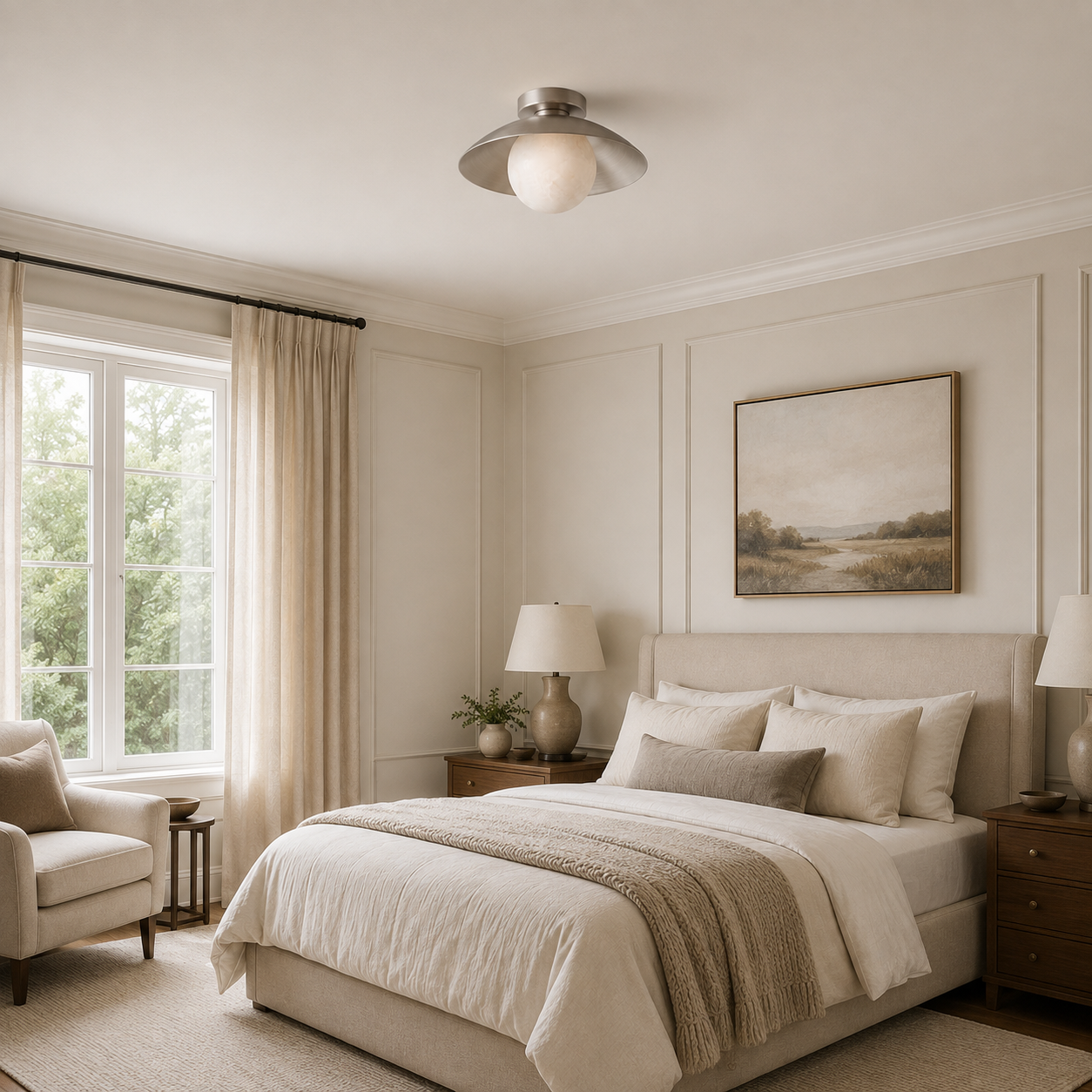Delacroix Alabaster Flush Mount Ceiling Light