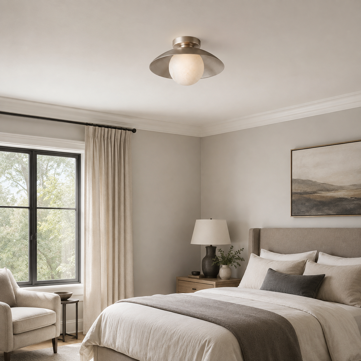 Delacroix Alabaster Flush Mount Ceiling Light