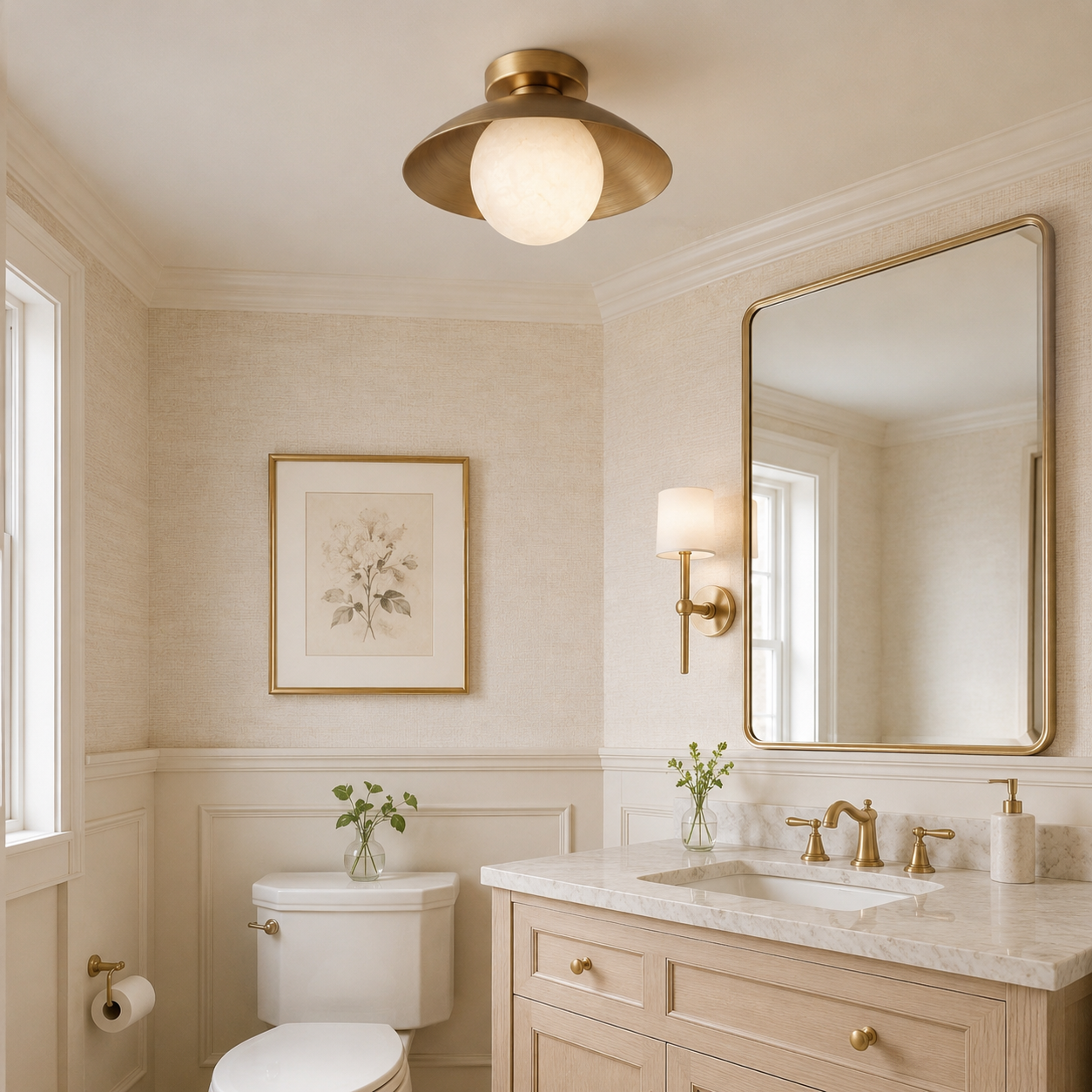 Delacroix Alabaster Flush Mount Ceiling Light