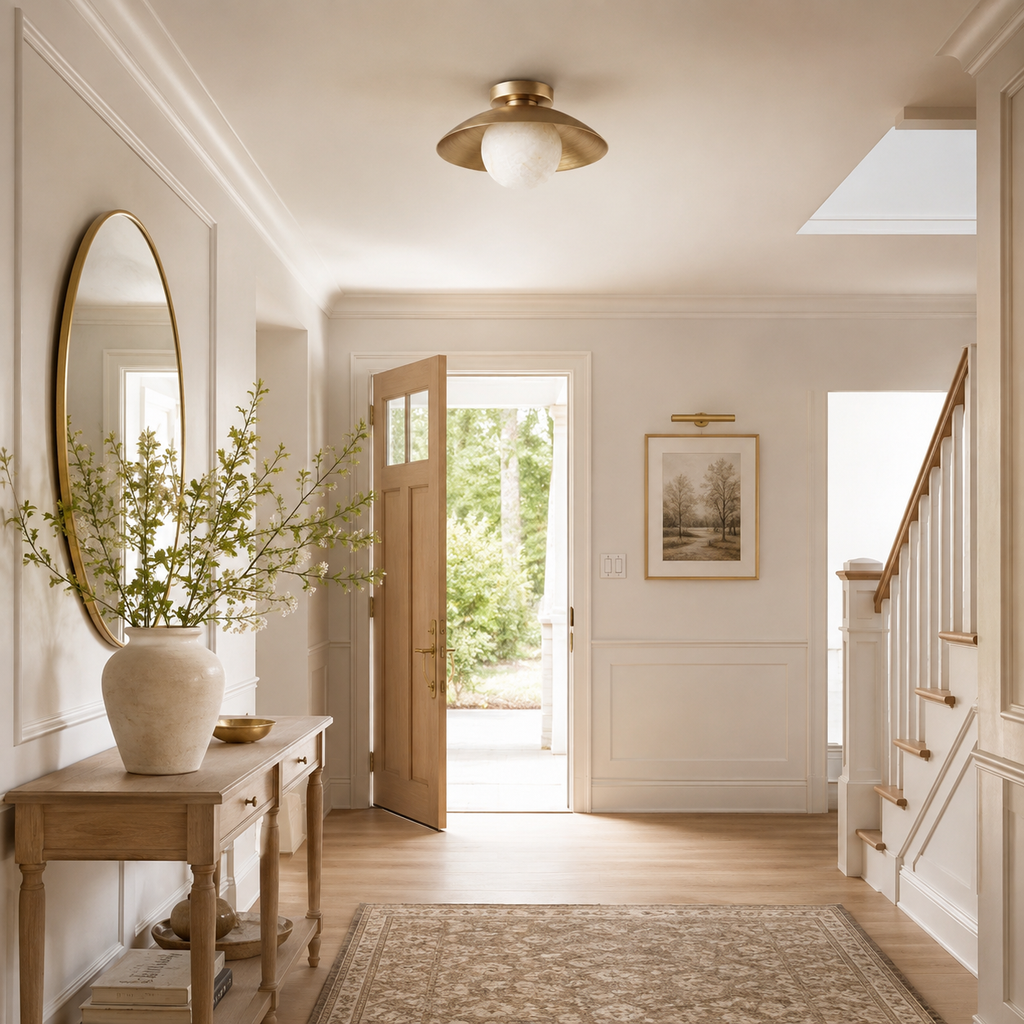 Delacroix Alabaster Flush Mount Ceiling Light
