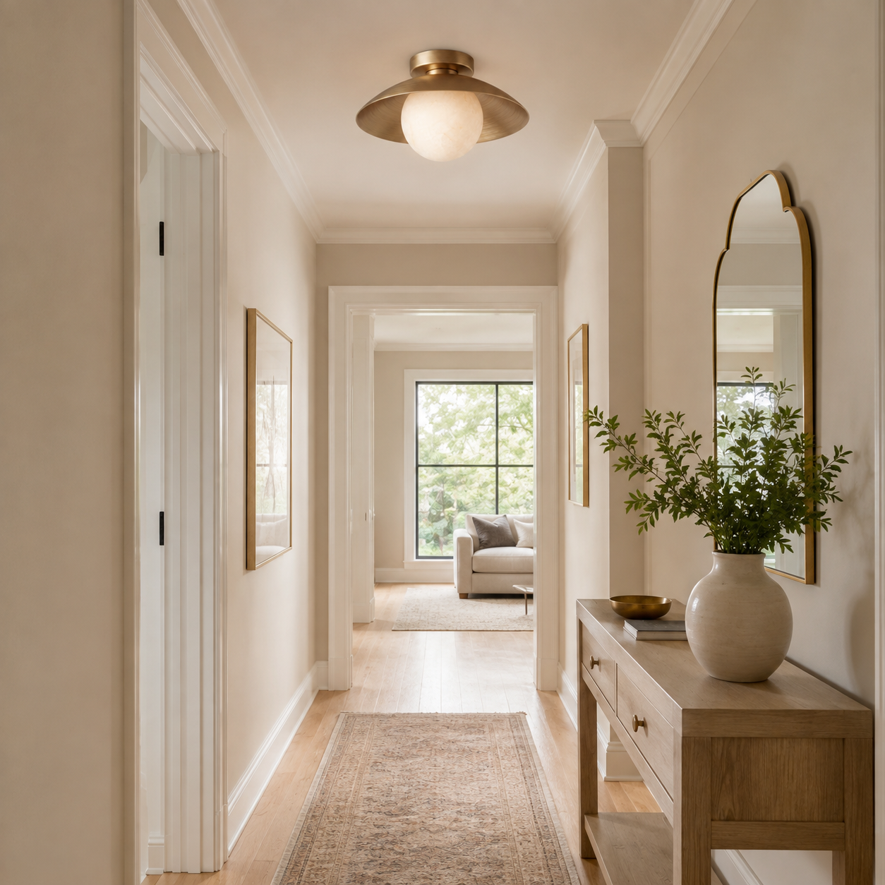 Delacroix Alabaster Flush Mount Ceiling Light