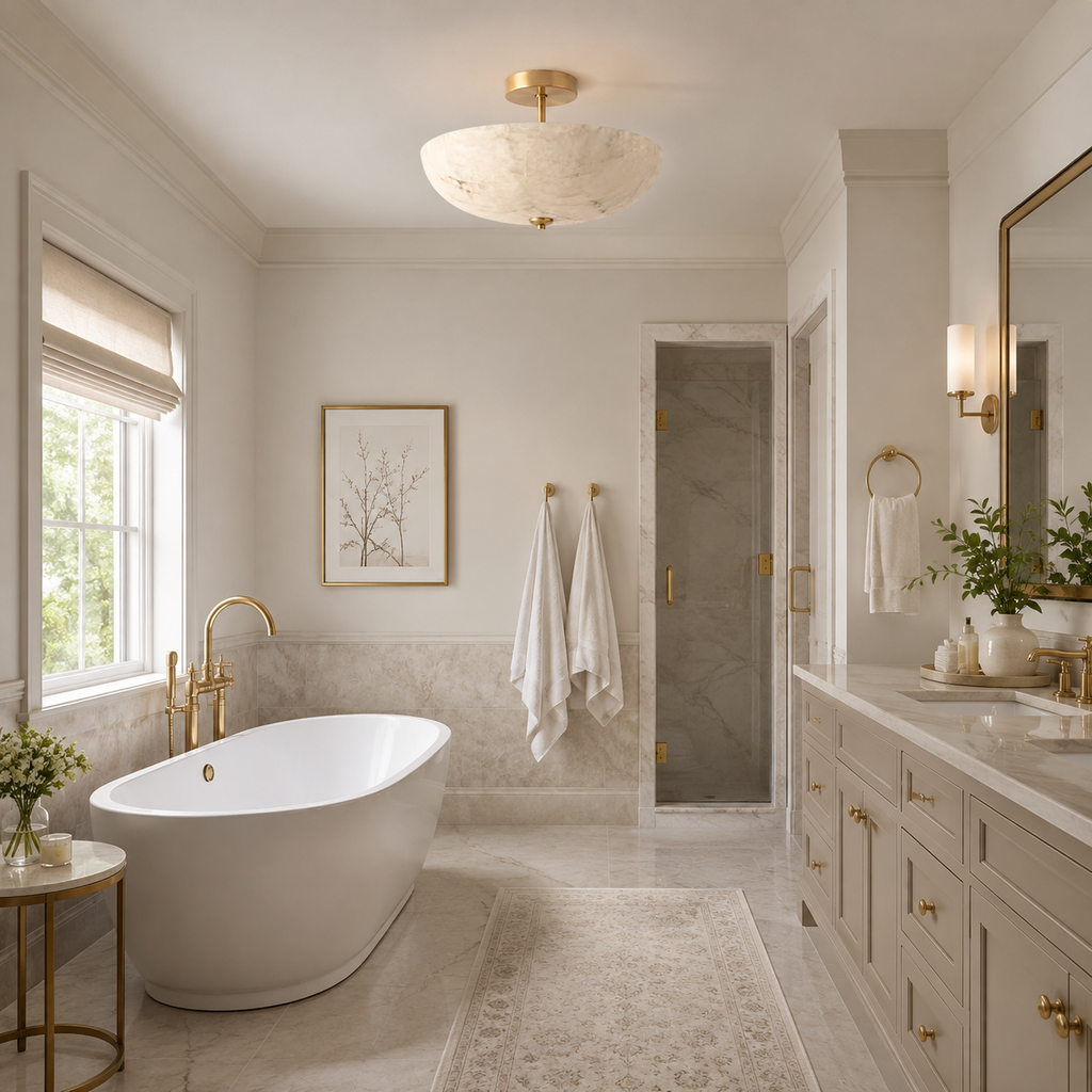 Miramar Alabaster Flush Mount Ceiling Light