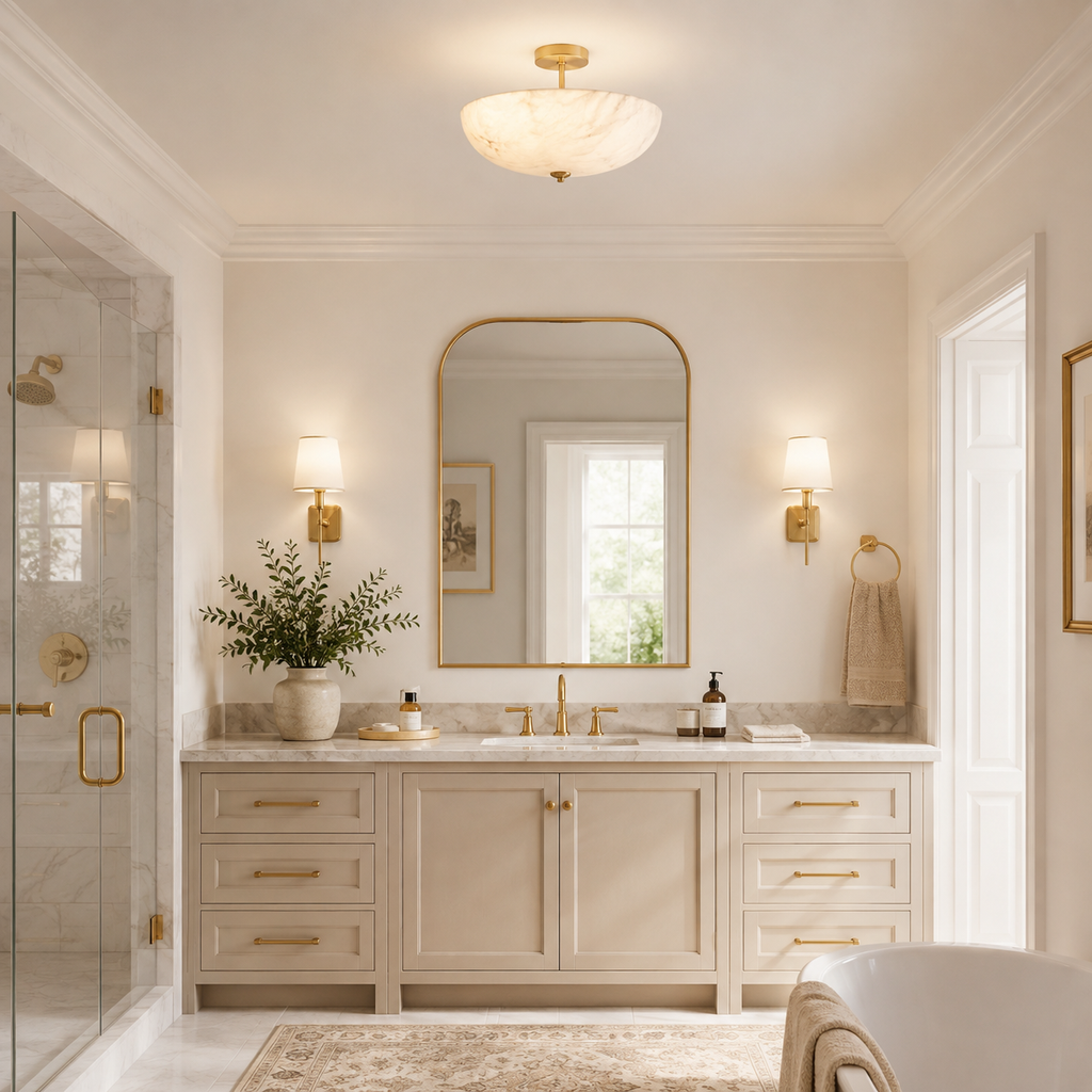 Miramar Alabaster Flush Mount Ceiling Light