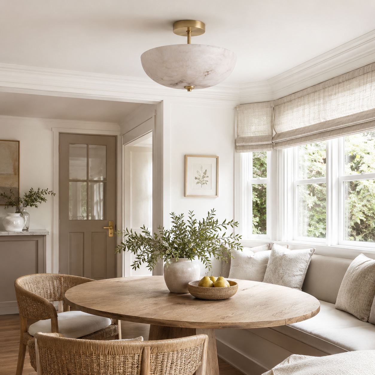 Miramar Alabaster Flush Mount Ceiling Light