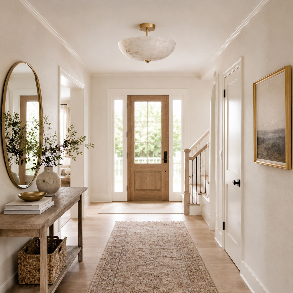 Miramar Alabaster Flush Mount Ceiling Light