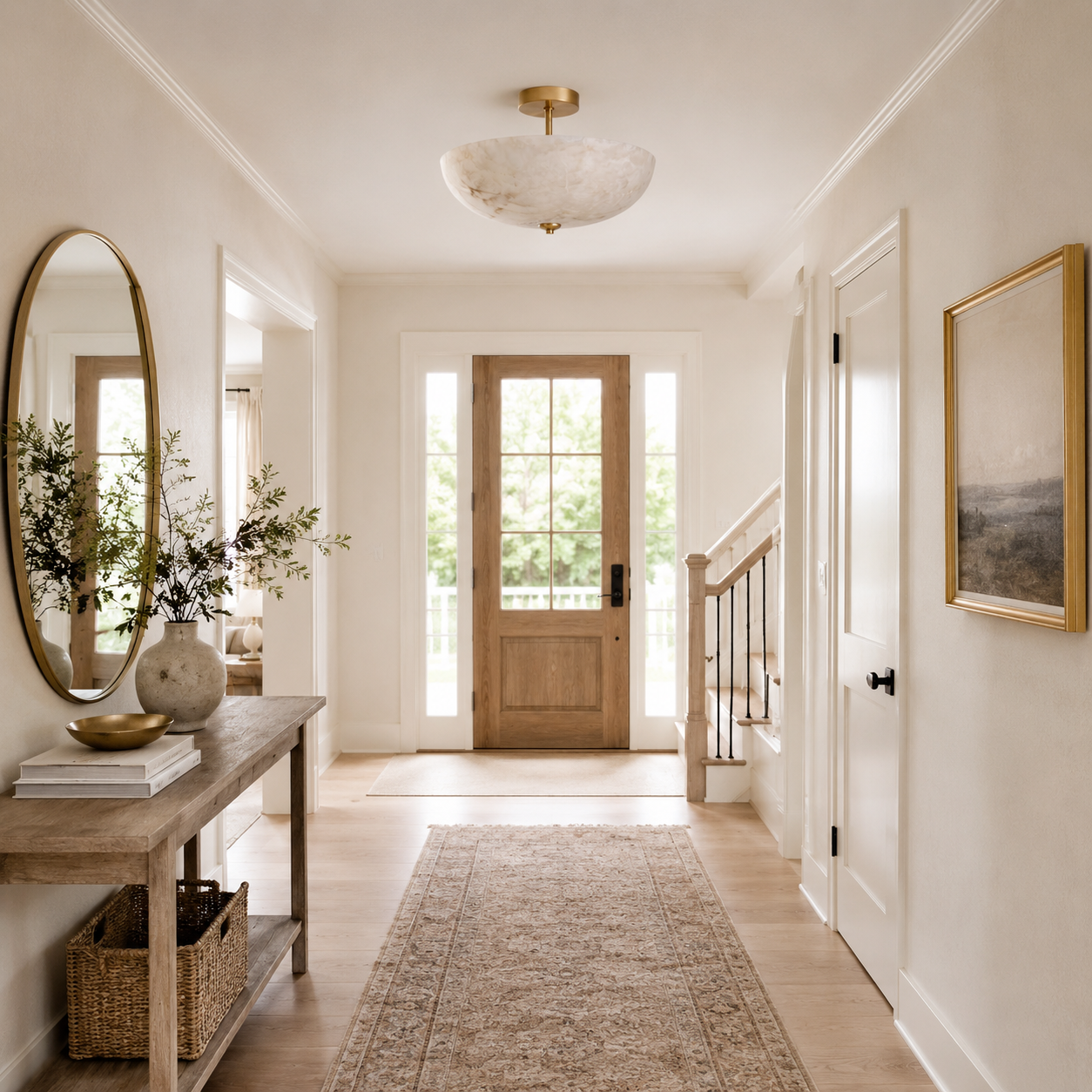 Miramar Alabaster Flush Mount Ceiling Light