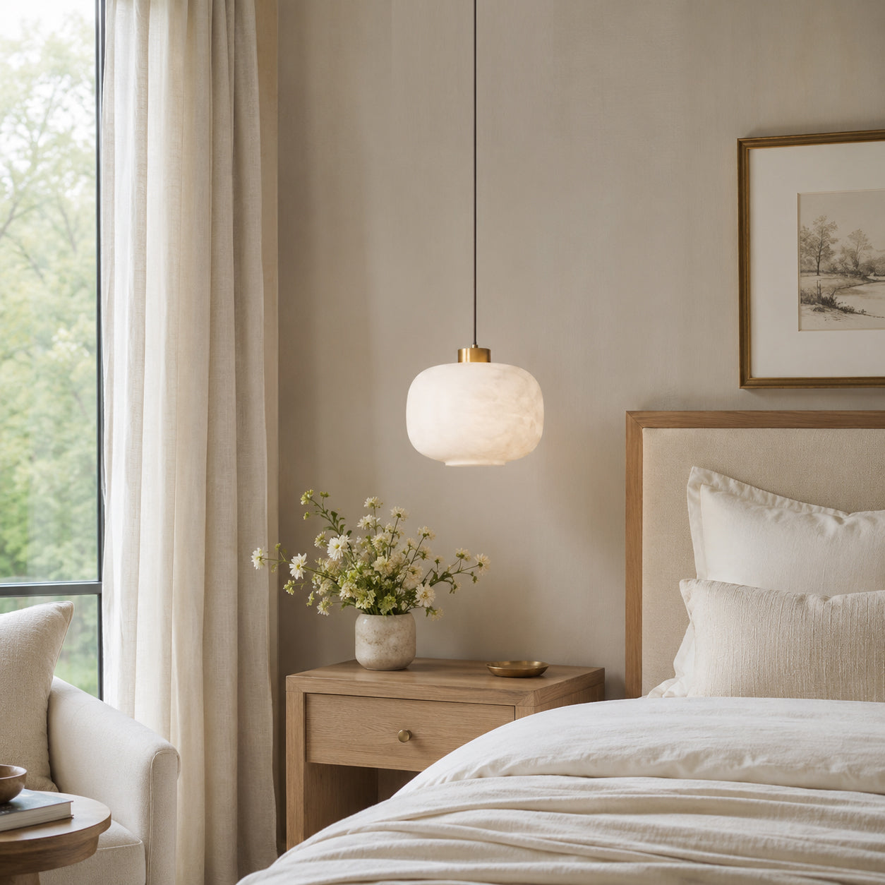 Rime Alabaster Pendant Light